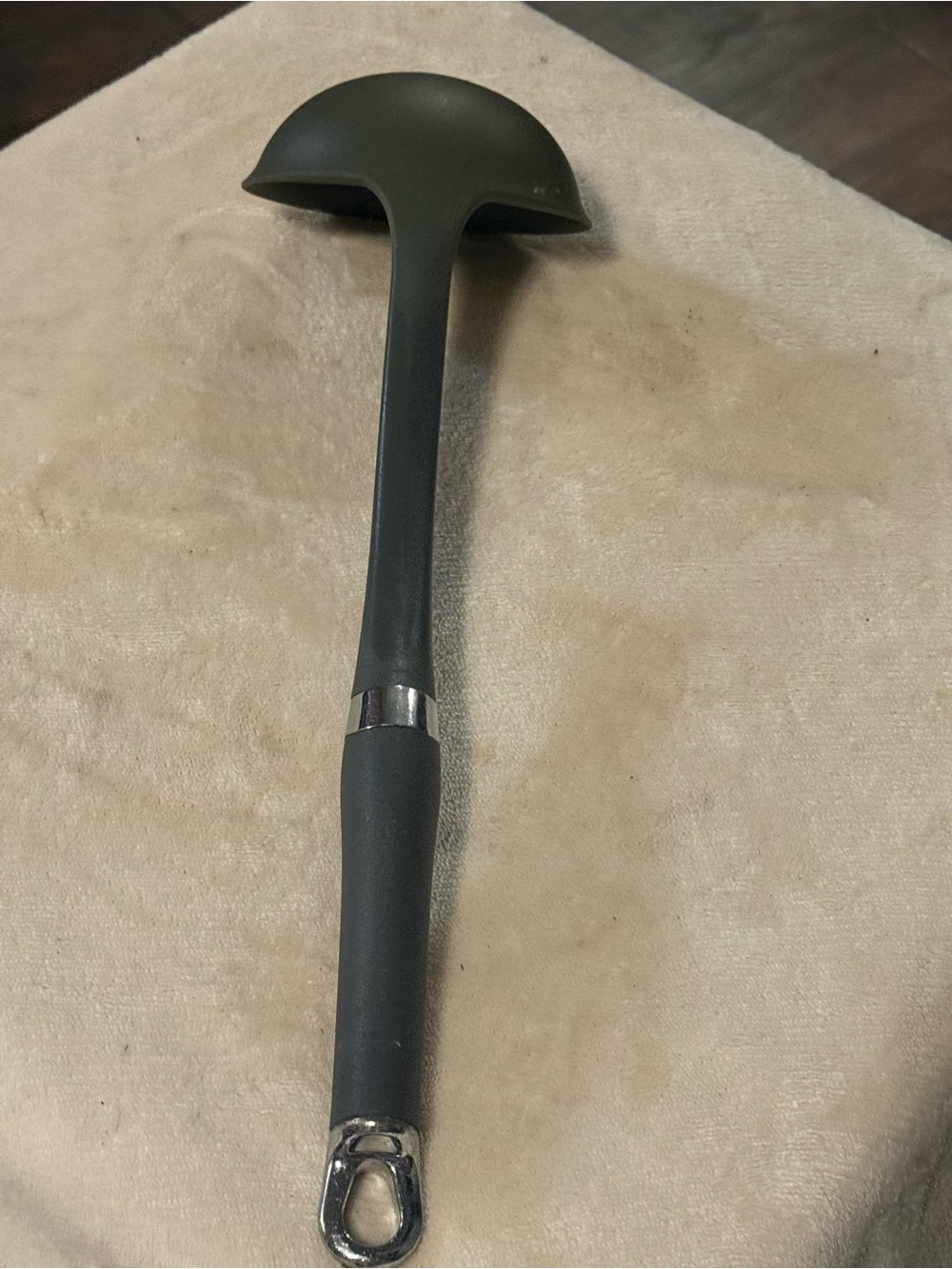 Pampered Chef Gray Soup Ladle with Silver Accent